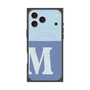 プレミアムスクエアケース with MagSafe［ オリジナル - initial two tone - M blue ］
