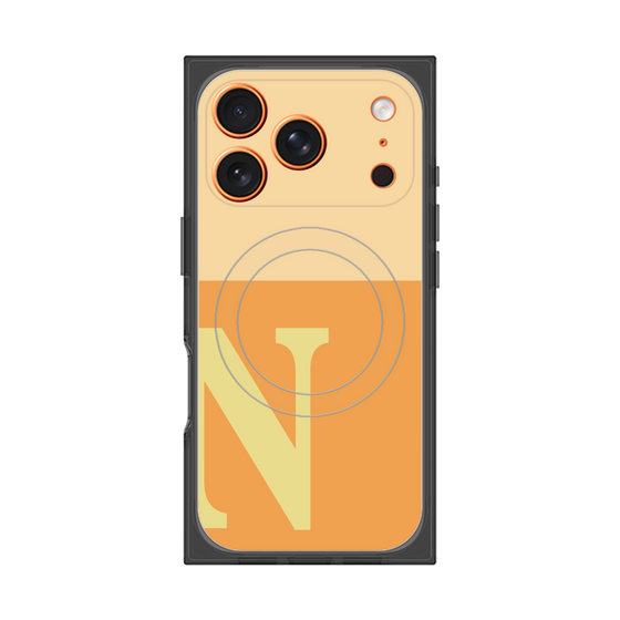プレミアムスクエアケース with MagSafe［ オリジナル - initial two tone - N orange ］