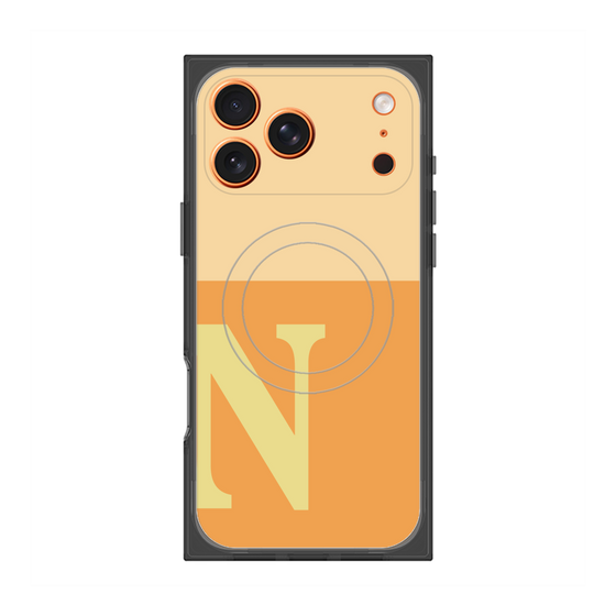 プレミアムスクエアケース with MagSafe［ オリジナル - initial two tone - N orange ］