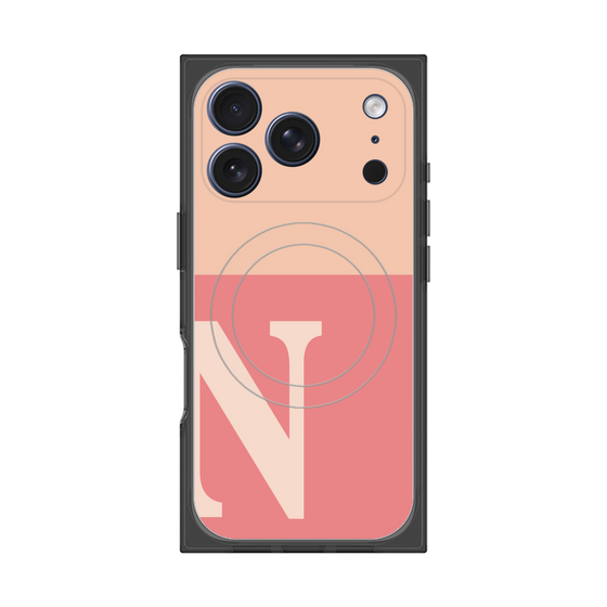 プレミアムスクエアケース with MagSafe［ オリジナル - initial two tone - N pink ］