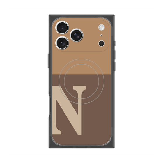 プレミアムスクエアケース with MagSafe［ オリジナル - initial two tone - N brown ］