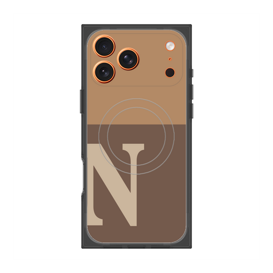 プレミアムスクエアケース with MagSafe［ オリジナル - initial two tone - N brown ］