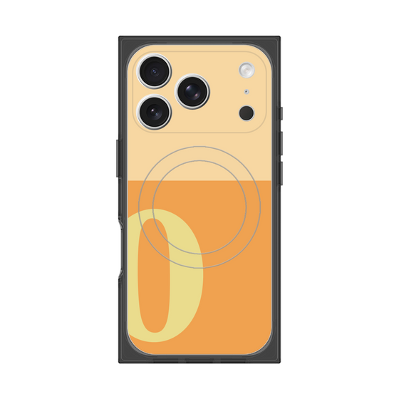 プレミアムスクエアケース with MagSafe［ オリジナル - initial two tone - O orange ］
