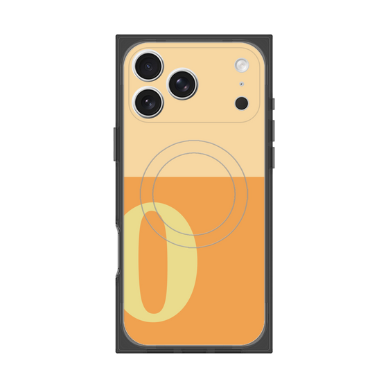 プレミアムスクエアケース with MagSafe［ オリジナル - initial two tone - O orange ］