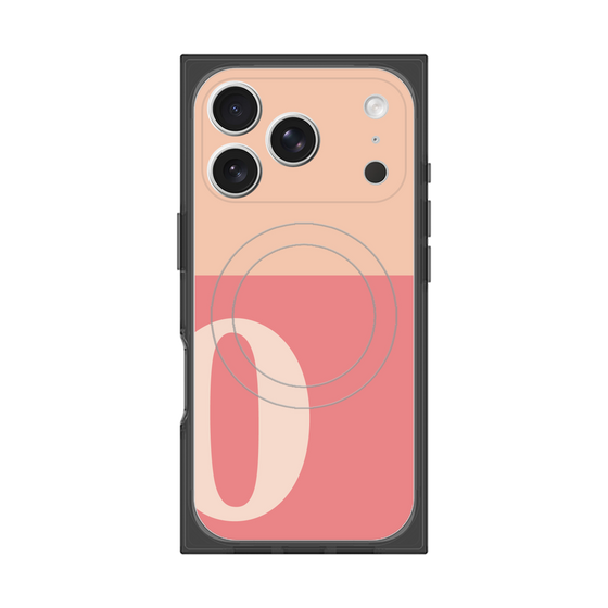プレミアムスクエアケース with MagSafe［ オリジナル - initial two tone - O pink ］