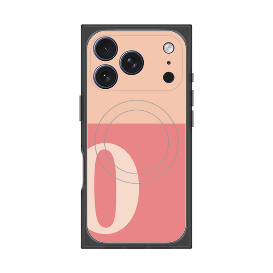 プレミアムスクエアケース with MagSafe［ オリジナル - initial two tone - O pink ］