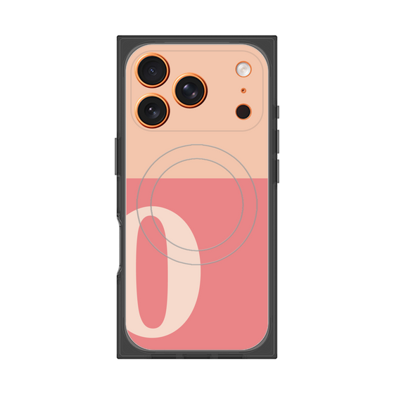 プレミアムスクエアケース with MagSafe［ オリジナル - initial two tone - O pink ］