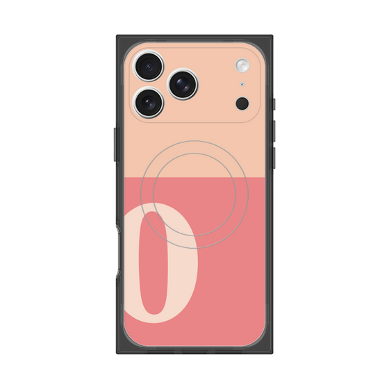 プレミアムスクエアケース with MagSafe［ オリジナル - initial two tone - O pink ］