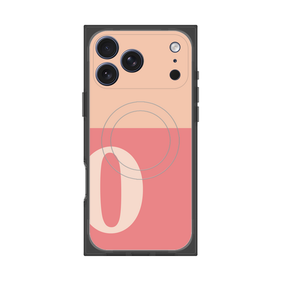 プレミアムスクエアケース with MagSafe［ オリジナル - initial two tone - O pink ］