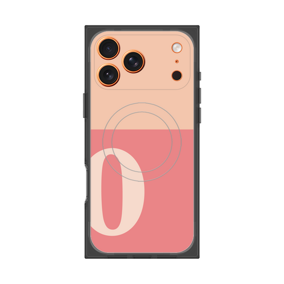 プレミアムスクエアケース with MagSafe［ オリジナル - initial two tone - O pink ］