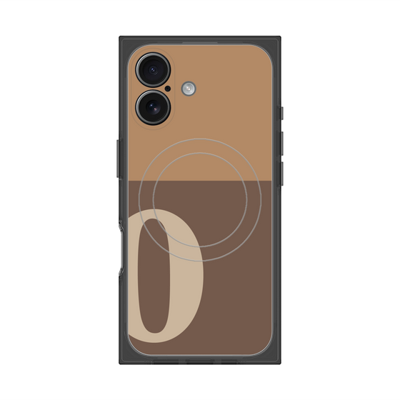 プレミアムスクエアケース with MagSafe［ オリジナル - initial two tone - O brown ］