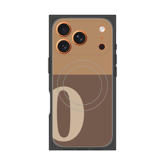 プレミアムスクエアケース with MagSafe［ オリジナル - initial two tone - O brown ］