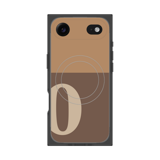 プレミアムスクエアケース with MagSafe［ オリジナル - initial two tone - O brown ］