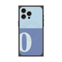 プレミアムスクエアケース with MagSafe［ オリジナル - initial two tone - O blue ］