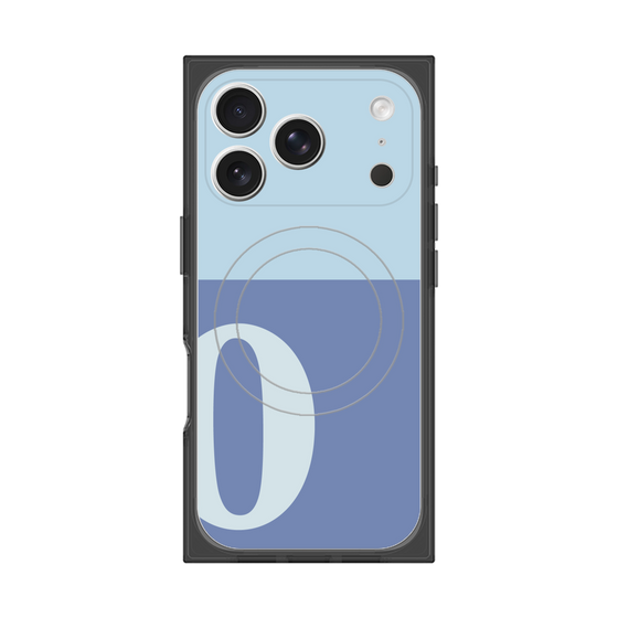 プレミアムスクエアケース with MagSafe［ オリジナル - initial two tone - O blue ］
