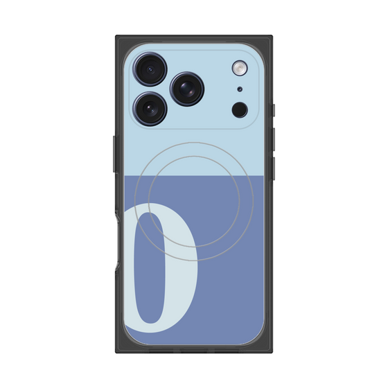 プレミアムスクエアケース with MagSafe［ オリジナル - initial two tone - O blue ］