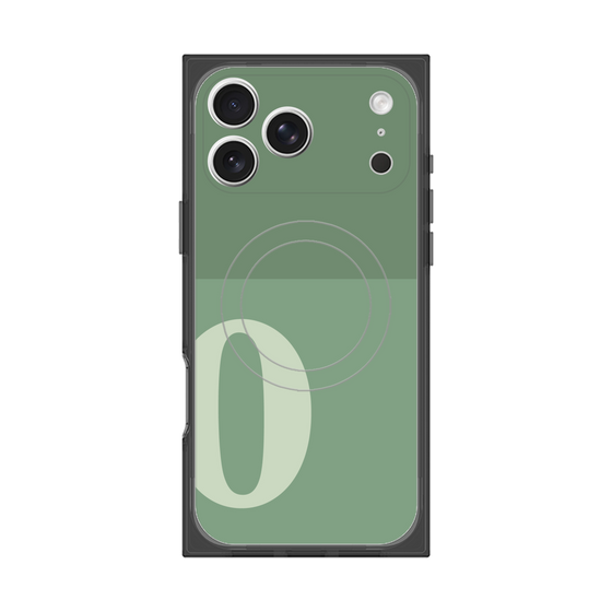 プレミアムスクエアケース with MagSafe［ オリジナル - initial two tone - O green ］