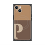 プレミアムスクエアケース with MagSafe［ オリジナル - initial two tone - P brown ］