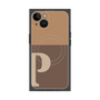 プレミアムスクエアケース with MagSafe［ オリジナル - initial two tone - P brown ］