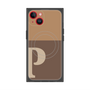 プレミアムスクエアケース with MagSafe［ オリジナル - initial two tone - P brown ］