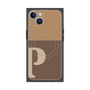 プレミアムスクエアケース with MagSafe［ オリジナル - initial two tone - P brown ］