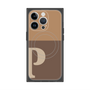 プレミアムスクエアケース with MagSafe［ オリジナル - initial two tone - P brown ］