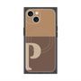 プレミアムスクエアケース with MagSafe［ オリジナル - initial two tone - P brown ］