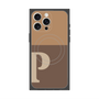 プレミアムスクエアケース with MagSafe［ オリジナル - initial two tone - P brown ］