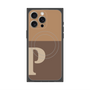 プレミアムスクエアケース with MagSafe［ オリジナル - initial two tone - P brown ］
