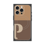 プレミアムスクエアケース with MagSafe［ オリジナル - initial two tone - P brown ］