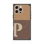 プレミアムスクエアケース with MagSafe［ オリジナル - initial two tone - P brown ］
