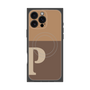 プレミアムスクエアケース with MagSafe［ オリジナル - initial two tone - P brown ］