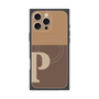 プレミアムスクエアケース with MagSafe［ オリジナル - initial two tone - P brown ］
