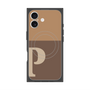 プレミアムスクエアケース with MagSafe［ オリジナル - initial two tone - P brown ］