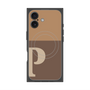 プレミアムスクエアケース with MagSafe［ オリジナル - initial two tone - P brown ］