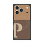 プレミアムスクエアケース with MagSafe［ オリジナル - initial two tone - P brown ］