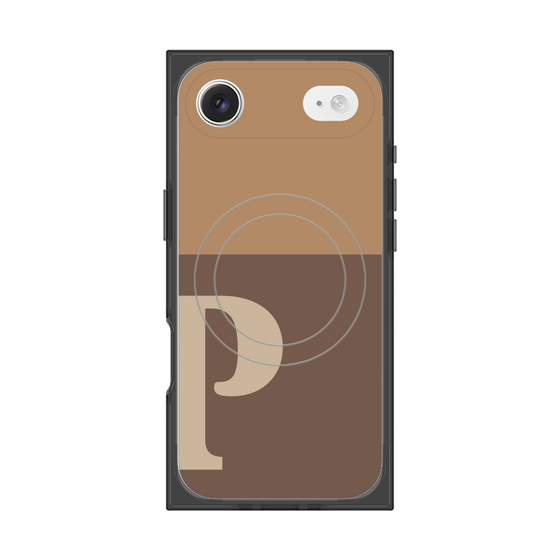 プレミアムスクエアケース with MagSafe［ オリジナル - initial two tone - P brown ］