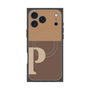 プレミアムスクエアケース with MagSafe［ オリジナル - initial two tone - P brown ］