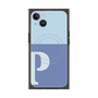 プレミアムスクエアケース with MagSafe［ オリジナル - initial two tone - P blue ］