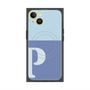 プレミアムスクエアケース with MagSafe［ オリジナル - initial two tone - P blue ］