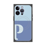 プレミアムスクエアケース with MagSafe［ オリジナル - initial two tone - P blue ］