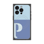 プレミアムスクエアケース with MagSafe［ オリジナル - initial two tone - P blue ］