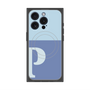 プレミアムスクエアケース with MagSafe［ オリジナル - initial two tone - P blue ］