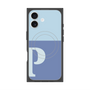 プレミアムスクエアケース with MagSafe［ オリジナル - initial two tone - P blue ］
