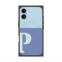 プレミアムスクエアケース with MagSafe［ オリジナル - initial two tone - P blue ］