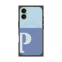プレミアムスクエアケース with MagSafe［ オリジナル - initial two tone - P blue ］