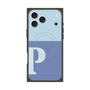 プレミアムスクエアケース with MagSafe［ オリジナル - initial two tone - P blue ］