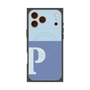 プレミアムスクエアケース with MagSafe［ オリジナル - initial two tone - P blue ］