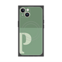 プレミアムスクエアケース with MagSafe［ オリジナル - initial two tone - P green ］
