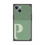 プレミアムスクエアケース with MagSafe［ オリジナル - initial two tone - P green ］